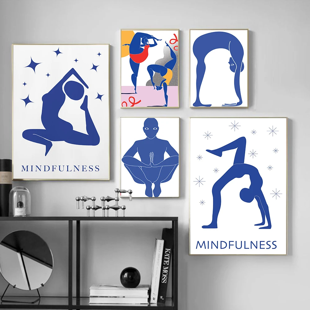 Home Gym Yoga - Абстрактный постер с позами для домашней